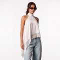 Blusa Asimétrica Satinada Silk & Lace