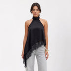 Blusa Asimétrica Satinada Silk & Lace