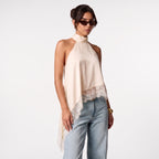 Blusa Asimétrica Satinada Silk & Lace