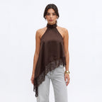 Blusa Asimétrica Satinada Silk & Lace