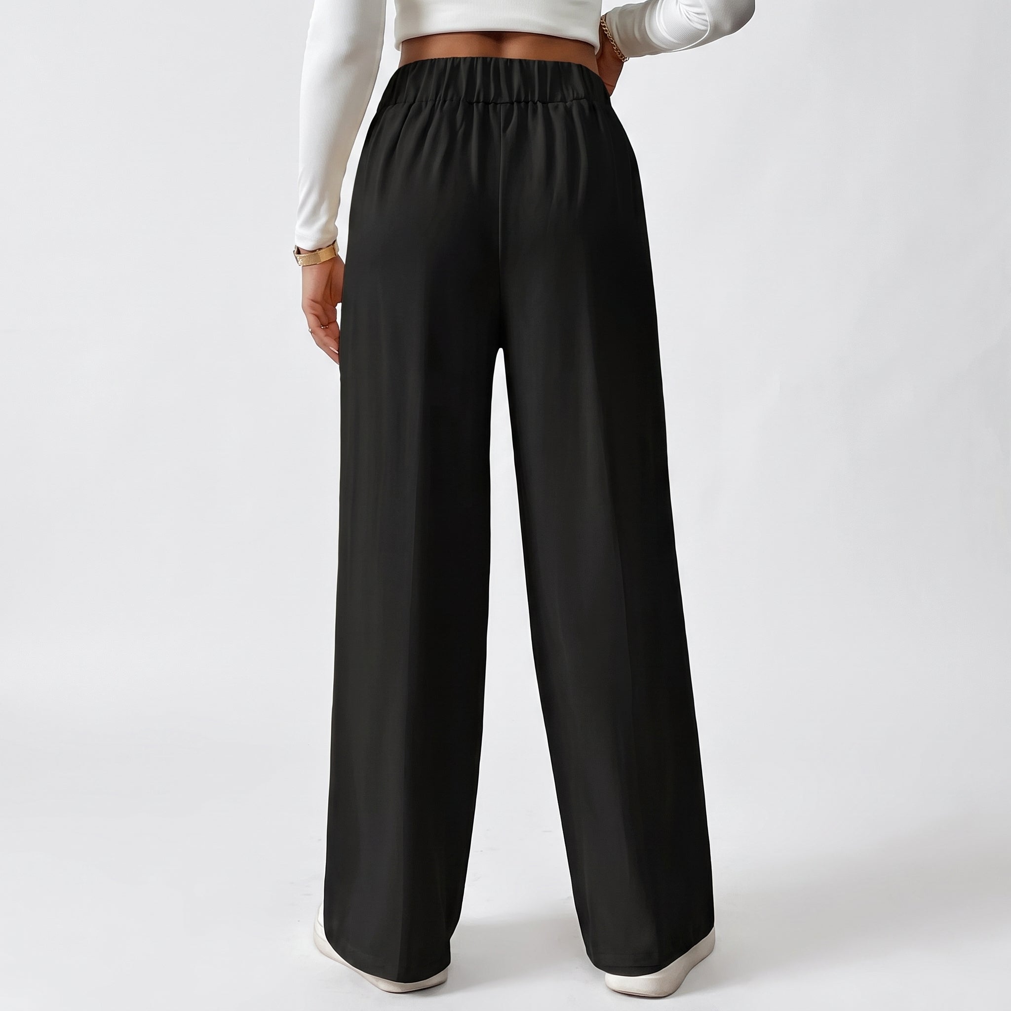 Pantalón Palazzo Cintura Alta Negro