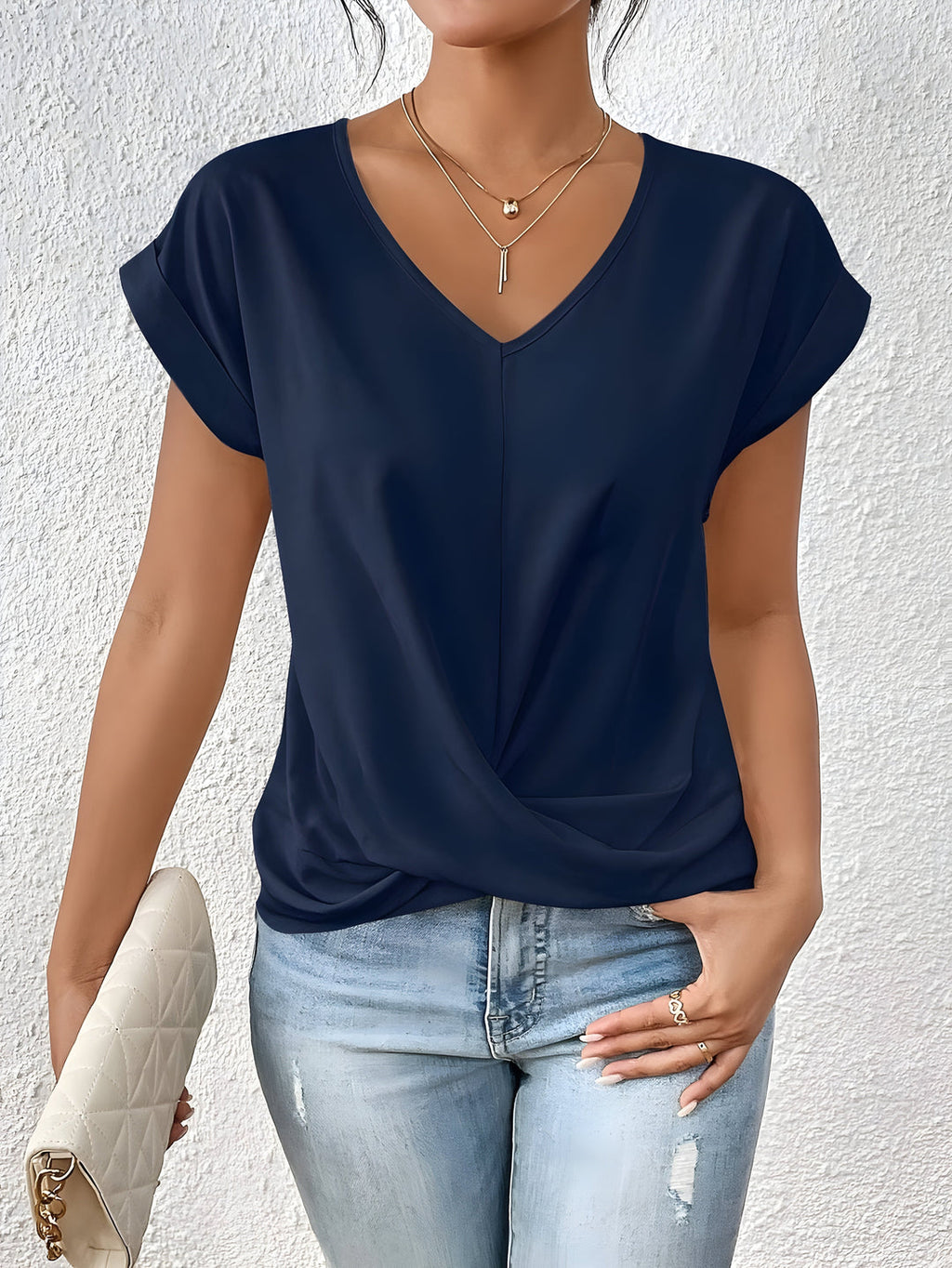 Rut | Top con nudo frontal y escote en V para mujer