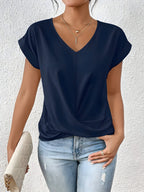 Rut | Top con nudo frontal y escote en V para mujer