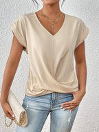 Rut | Top con nudo frontal y escote en V para mujer
