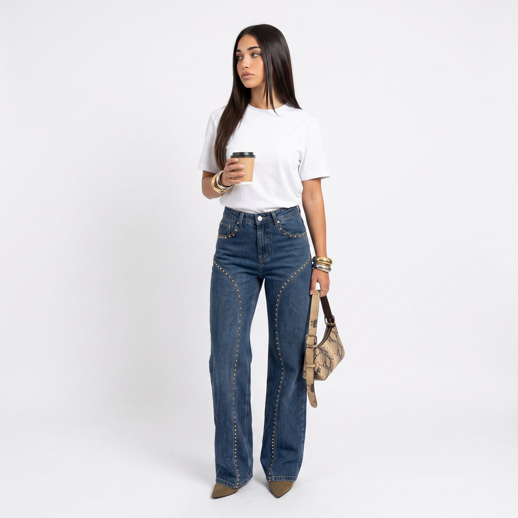 Vaquero Wide Leg Metallic Details