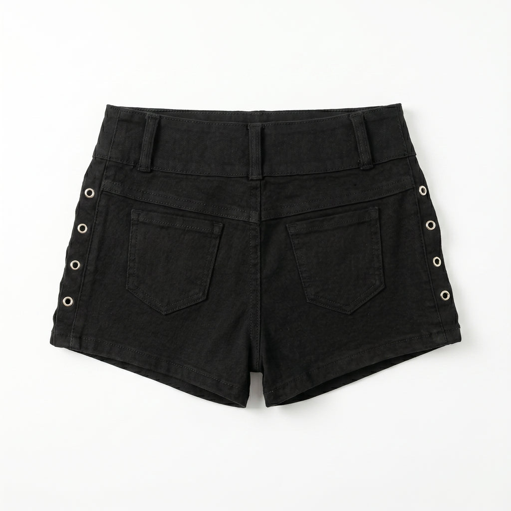 Short Noir Rivet Couture
