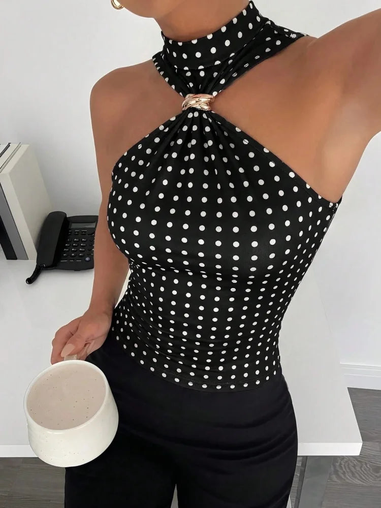 Atenea | Blusa Ceñida Atenas con Anillo Metálico
