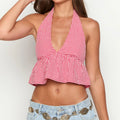 Blusa Halter Gingham Riviera