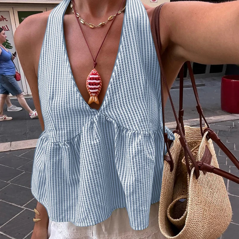 Blusa Halter Gingham Riviera