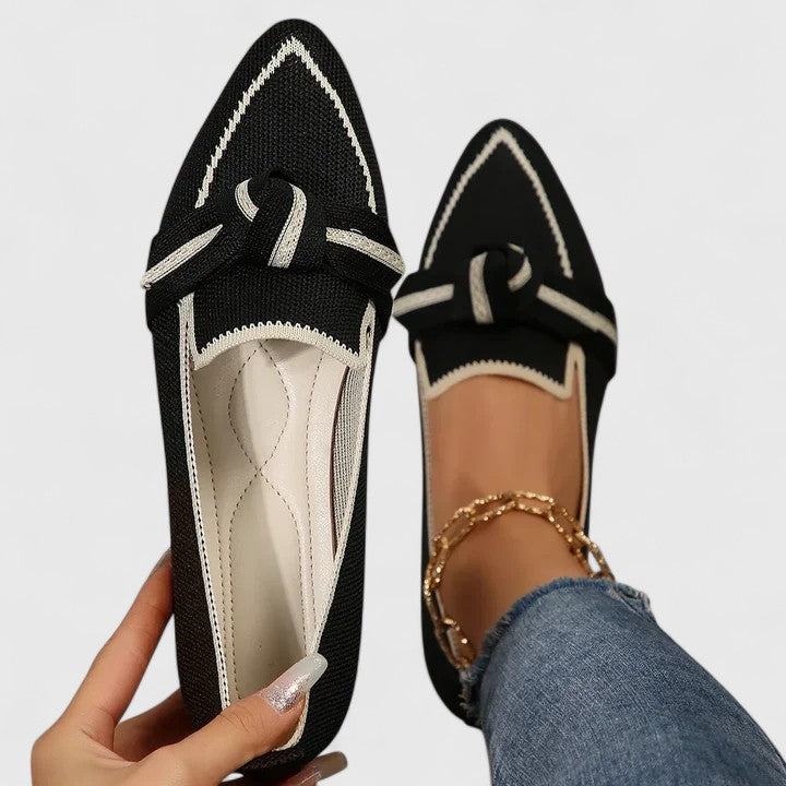 Lunara | Mocasines para mujer de punta afilada con detalle de nudo cómodos