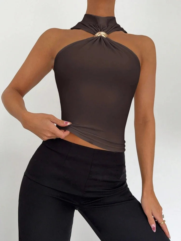 Atenea | Blusa Ceñida Atenas con Anillo Metálico