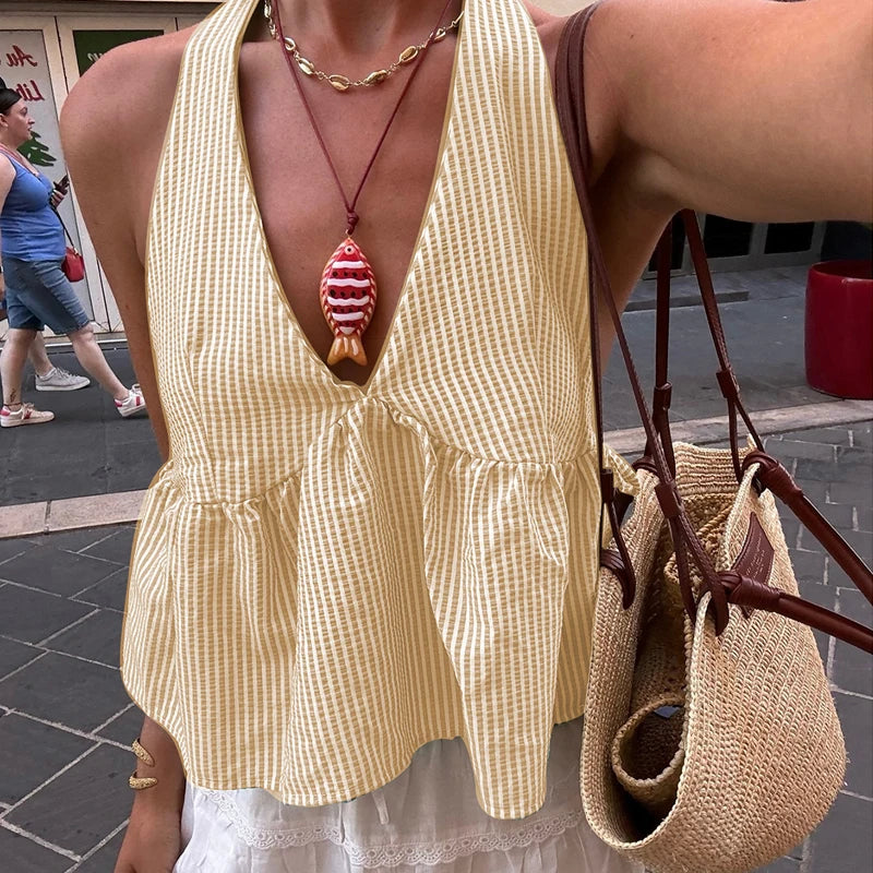 Blusa Halter Gingham Riviera
