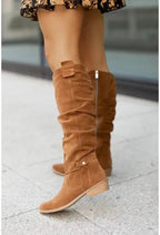 Botas Altas de Serraje con Cremallera Confort