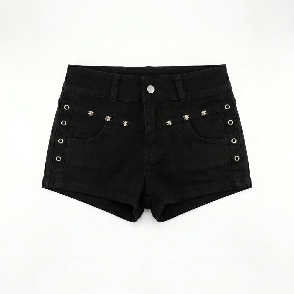 Short Noir Rivet Couture