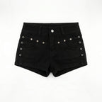 Short Noir Rivet Couture