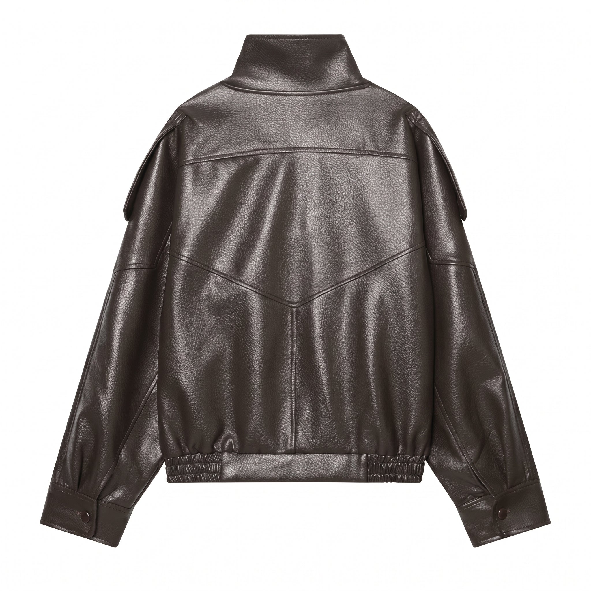 Marlene | Chaqueta de Cuero Cuello Alto