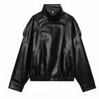 Marlene | Chaqueta de Cuero Cuello Alto