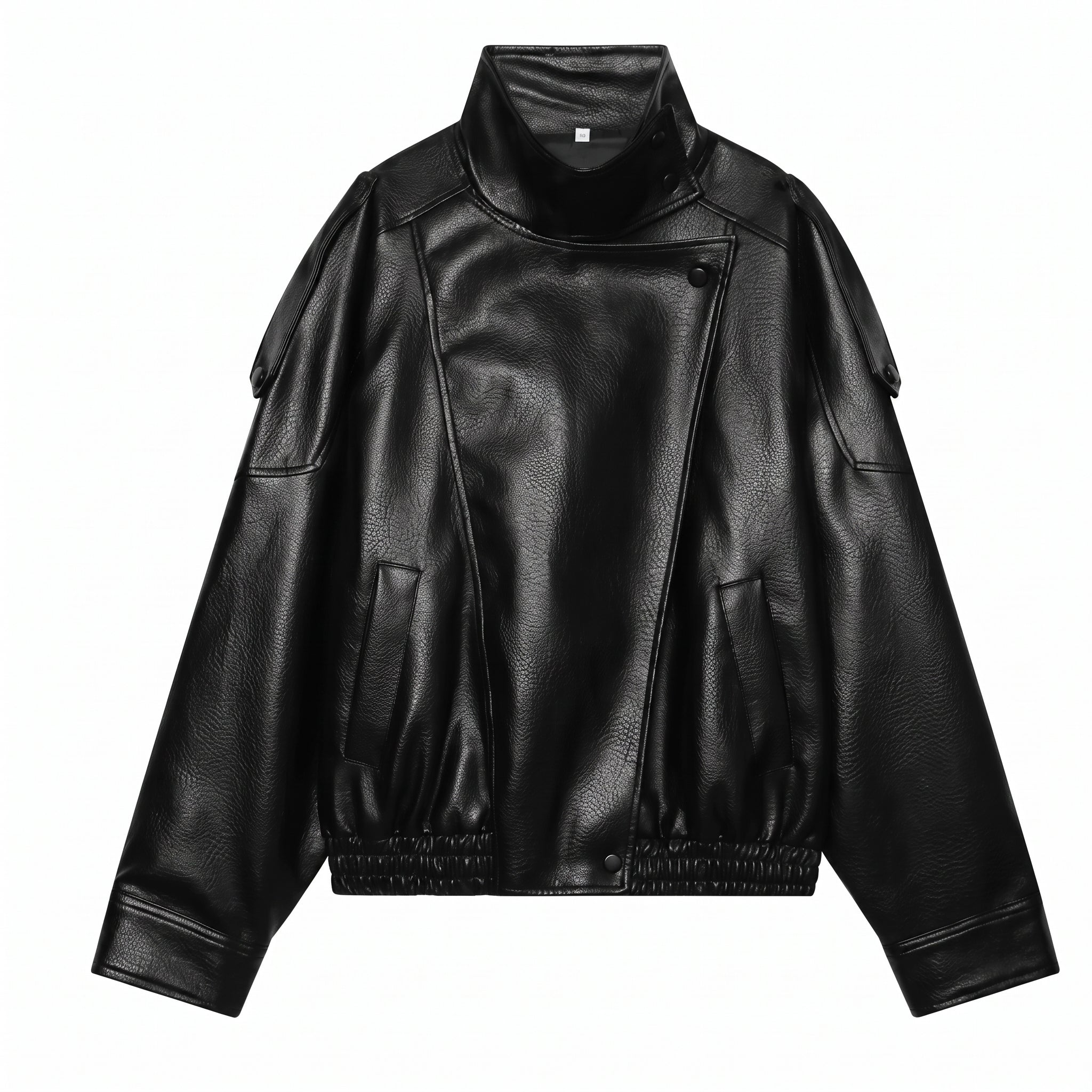 Marlene | Chaqueta de Cuero Cuello Alto