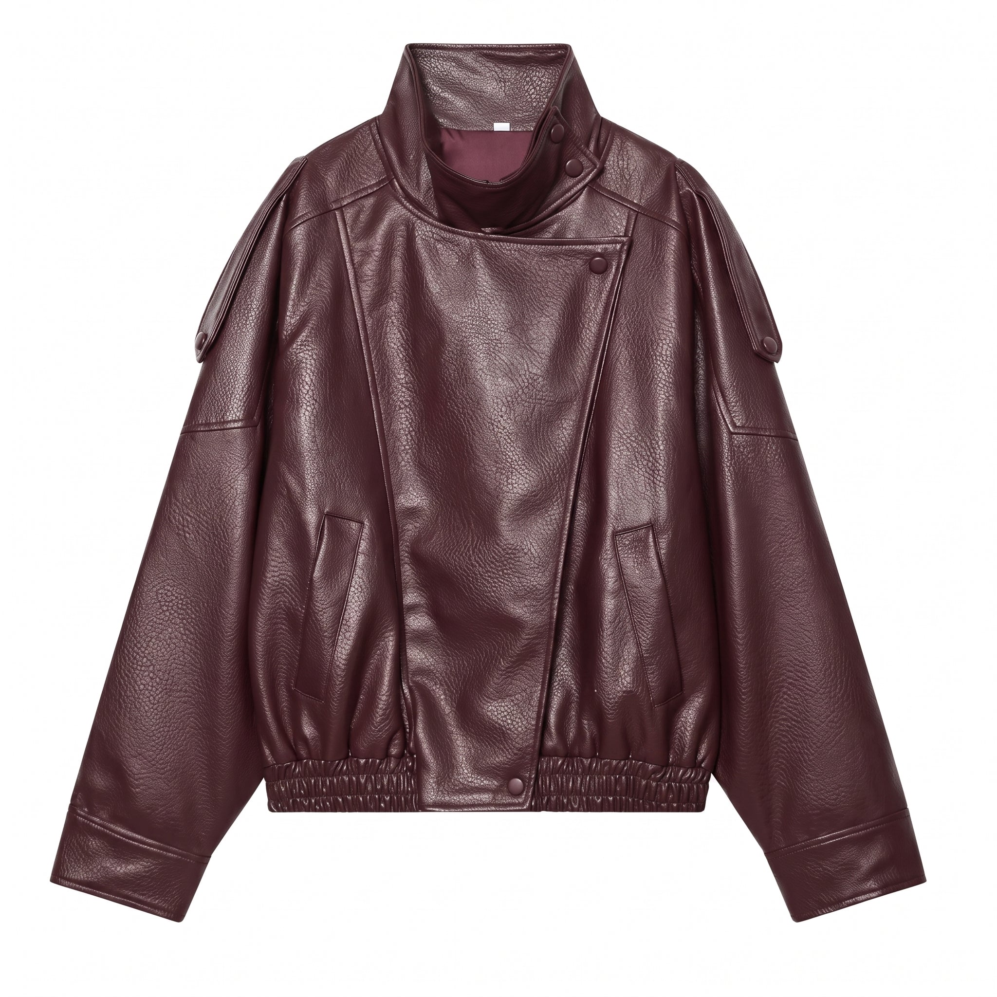 Marlene | Chaqueta de Cuero Cuello Alto